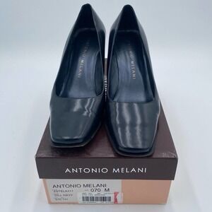 ANTONIO MELANI ESTELA DILL NAVY SIZE 7 BLOCK HEELS